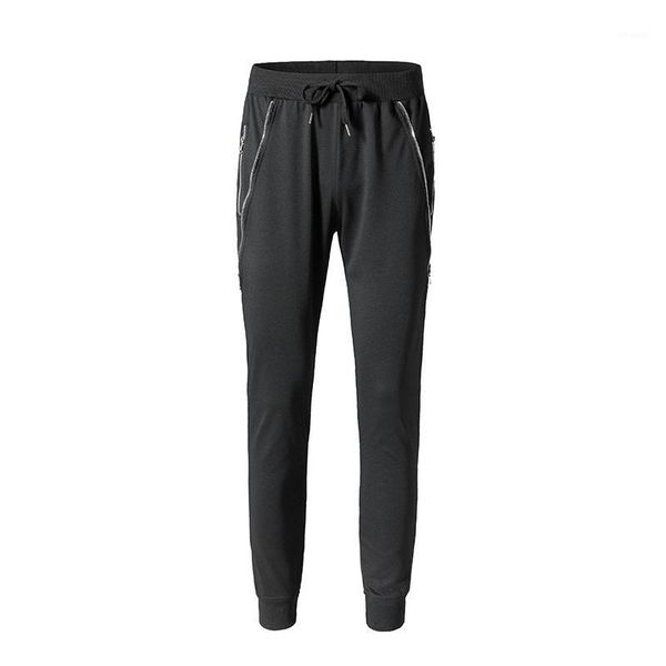 

men's pants 2021 spring and autumn casual fashion personalized zipper, Black