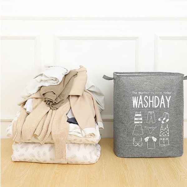 

laundry bags 1pc foldable bag dirty clothes storage container large household basket bucket (dark grey)