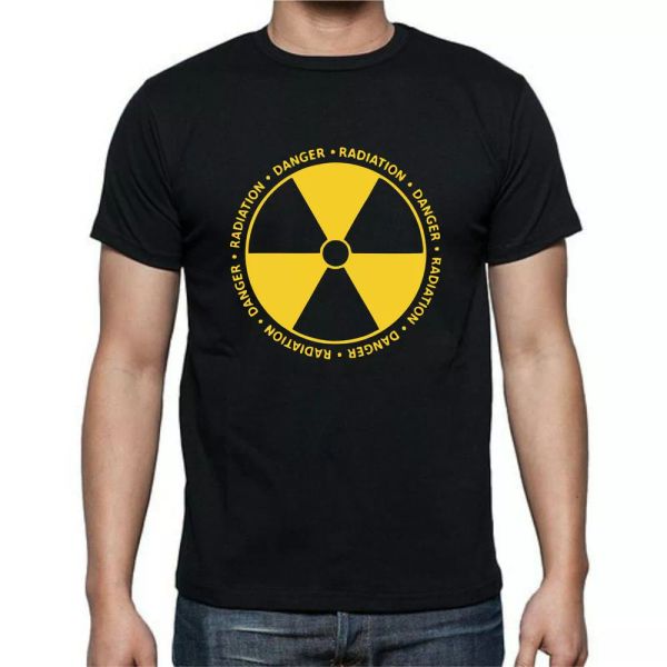 

Danger Radiation Poison Control T shirt tee, White;black