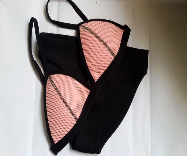 

new neoprene screened bikini women swimsuit, White;black