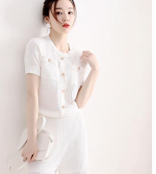 

women's two piece pants, White