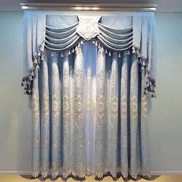 

curtain & drapes european style curtains for living dining room bedroom light luxury hollow chenille embroidery finished product custom