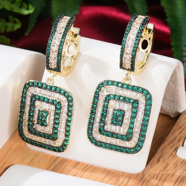 

dangle & chandelier kellybola jewelry india ladies luxury large square pendant full cubic zircon earrings fashion cz design 2021, Silver