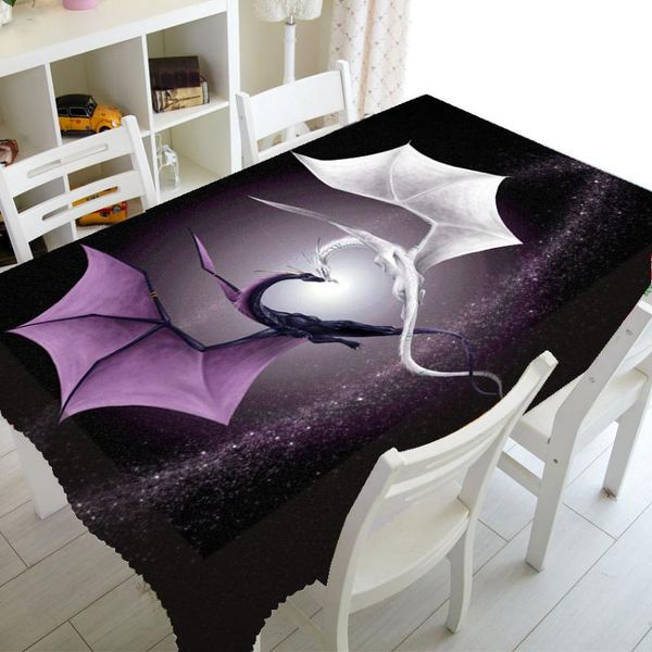 

table cloth beautiful purple and white dragon tablecloth for party home decor 3d galaxy flying dragons tablecover dining cover