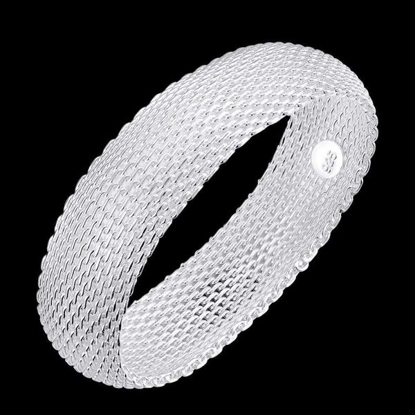 

kinitial charm cuff jewelry mesh bracelet fashion wide waist bangles jewelry small web knitting bracelet bijoux q0719, Black