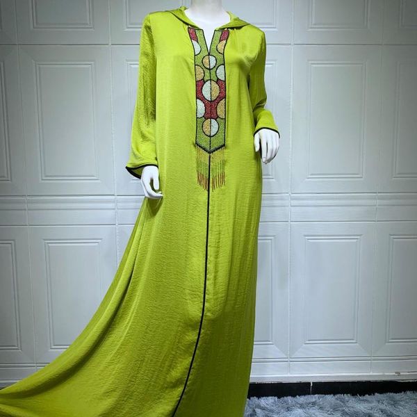 

ethnic clothing muslim hooded robe light luxury handmade beaded tassel dangle mustache women's moroccan dubai turkey oman arab clothin, Red