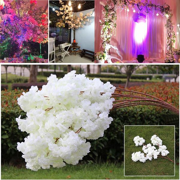 

decorative flowers & wreaths 140-heads artificial cherry blossoms wedding arch decorate fake flower silk hydrangea white branch home decor
