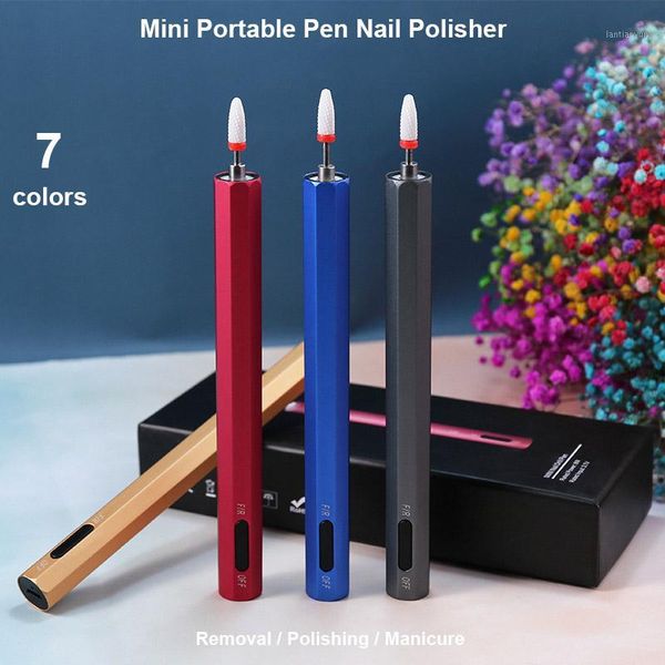 

charging electric nail drill manicure mini portable art pen bits pedicure machine polisher grinder tools kit1