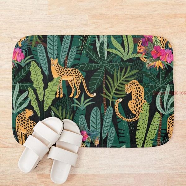 

mat tropical cheetah print bathroom bath set mirrofiber cartoon rug mats