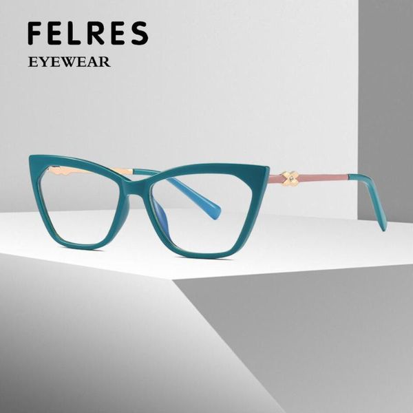 

sunglasses felres women tr90 frame optical glasses brand design anti-blue light eyewear ladies cats eye sport classic f2064, White;black