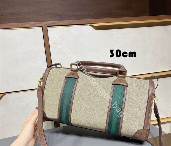 

2021 women fashion handbags totes letter genuine leather classic retro all-match simplicity two-color stripes canvas pillow bags