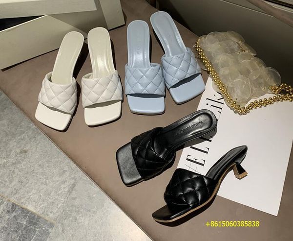 

slippers ladies luxury kitten heel square toe mule sandal summer design solid color slip on low thin heels slides mules shoes, Black