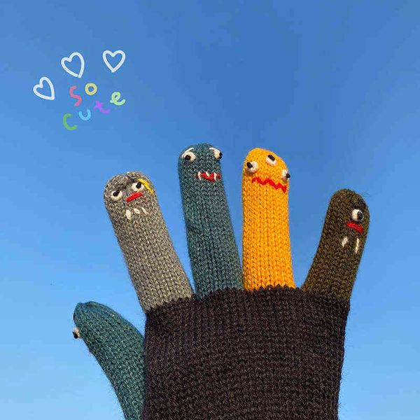 

glov female spring and autumn korean version lovely hand crocheted warm couple fashion outdoor cycling cold proof glov