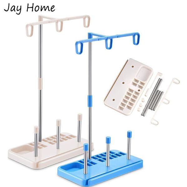 

sewing notions & tools thread holders 3 spools bobbin floss organizer stand for machine embroidery spool holder, Black