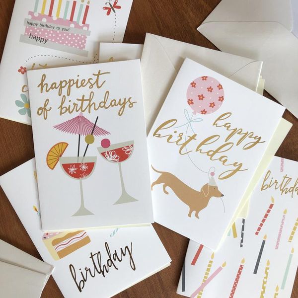 

korea creative bronzing birthday card envelope, with letter paper, invitation greeting cards