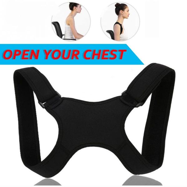 

men's body shapers posture corrector shirt shoulder support belt for men children brace slouching clavicle correct vest, Black;brown