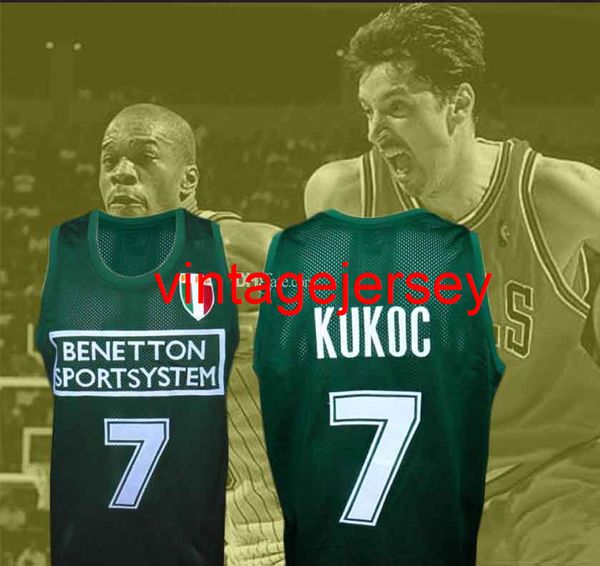 

toni kukoc #7 team italian italy european retro basketball jersey mens stitched custom any number name jerseys, Black