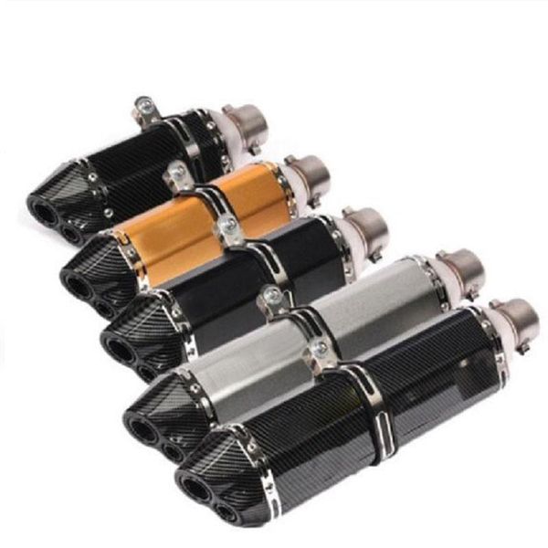 

38-51mm motorcycle exhaust modify carbon fiber look motocross muffler pipe for fz6 cbr250 cb600 mt07 atv dirt pit bike system