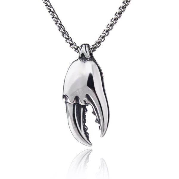 

pendant necklaces personality creative retro animal crab stainless steel trend men's punk necklace party jewelry, Silver