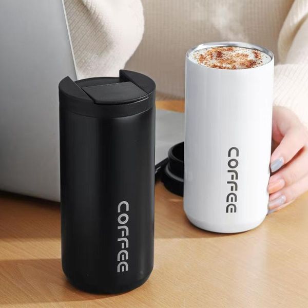

550ml insulated coffee cup travel mug double-layer insulation thermal vacuum stainless steel portable reusable leakproof lid water bottles
