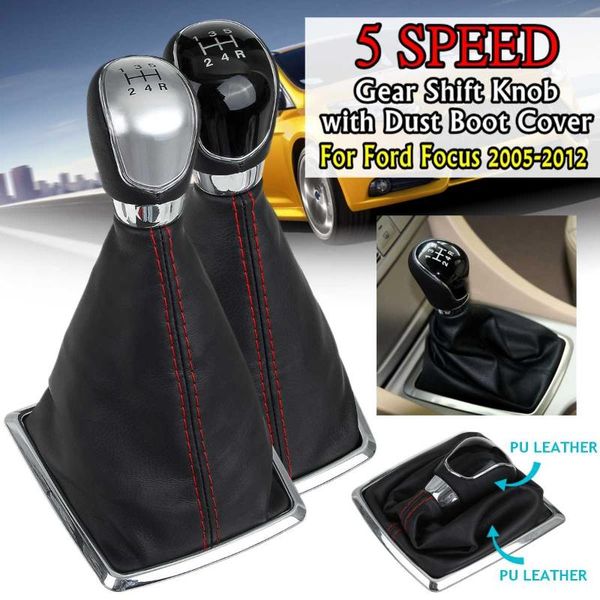 

shift knob car 5 / 6 speed mt gear stick with dust boot cover for focus 2 2005 2006 2007 2008 2009 2010 2011