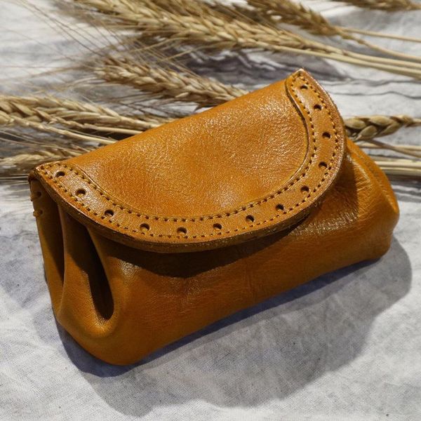 

men's retro handmade short holder coin purse money bag women's male leather wallet wallets, Red;black