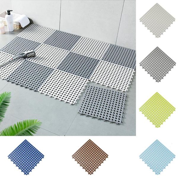 

bath mats 1pcs bathroom non-slip mat splicing water-proof multi-color room cutting pvc toilet full s7