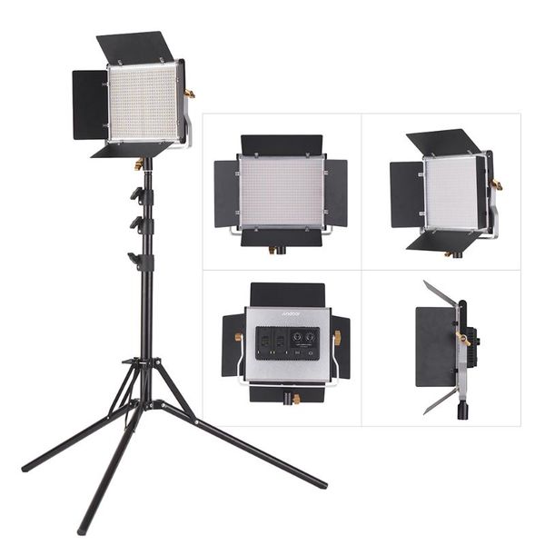 

stock led video light stand kit dimmable 660 bulbs bi-color panel 3200-5600k cri 85 po studio pography lamp flash heads