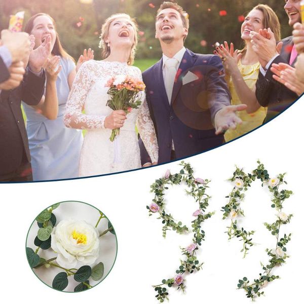 

decorative flowers & wreaths 195cm/lot silk ivy vine with green leaves for home wedding decoration fake leaf diy hanging garland artificial