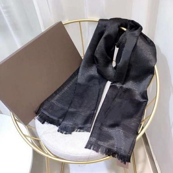

silk scarf fashion man women 4 season shawl scarf letter scarves scarves size 180x70cm 6 color quality, Blue;gray