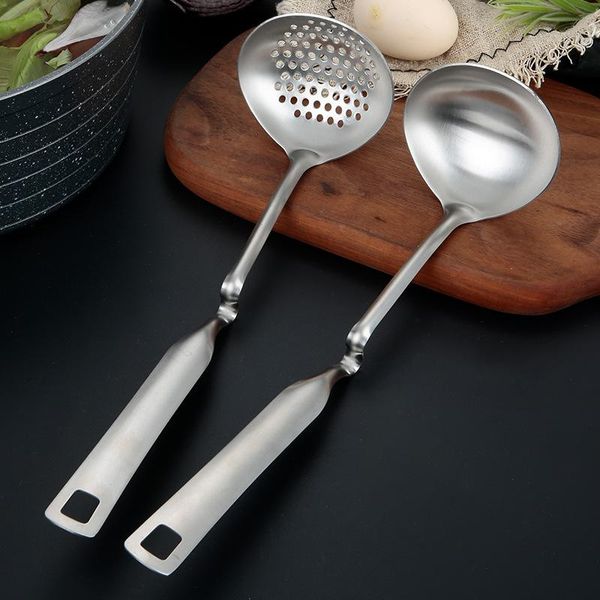 

spoons 1pc stainless steel ladle kitchen long handle serving soup spoon home restaurant tableware accessories