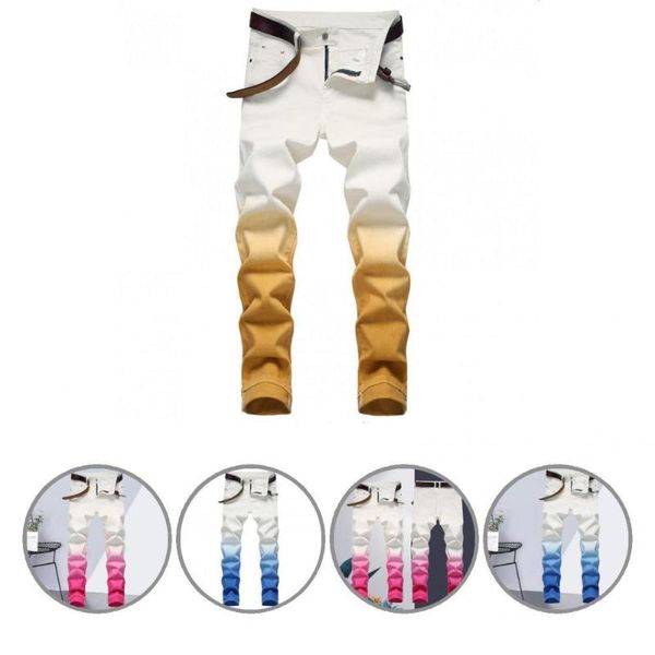 

men's jeans great men slim casual breathable individual autumn pencil pants, Blue