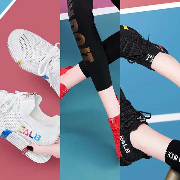

casual shoes 2021 new spring and summer women's casual shoes flying mesh casual korean sports iyoa, Black