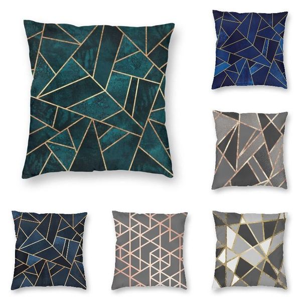 

cushion/decorative pillow deep teal stone cushion cover sofa decoration retro geometric stripes square 45x45cm