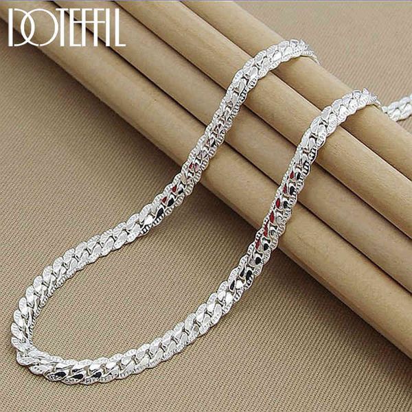 

necklaces pendants doteffil 925 sterling silver 6mm full sideways necklace 18/20/24 inch chain for woman men fashion wedding engagement jewe