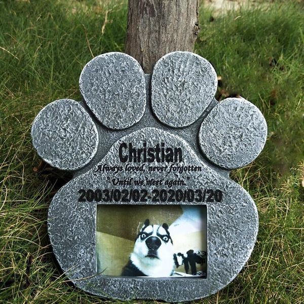 

frames pet memorial stone,puppy tombstone dog frame for outdoor or indoor cute accessories deskgarden decoration