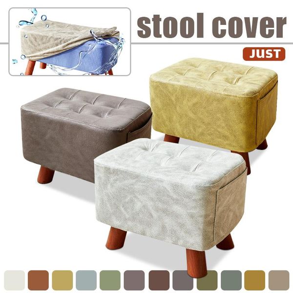 

technology cloth sofa stool covers faux leather design ottoman slipcover home decor footstool protector without chair