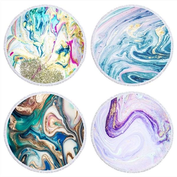 

carpets 1.5x1.5m simple and fashionable tapestry wall-mounted beach towel flow gold carpet creative home furnishing round mattress