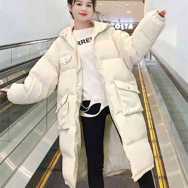 

winter women's ins thick down padded jacket korean version loose mid-length winter 210913, Black
