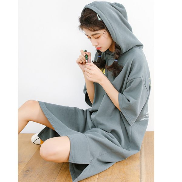 

spring frh 2021 and sweet hooded loose women's sweater, Black