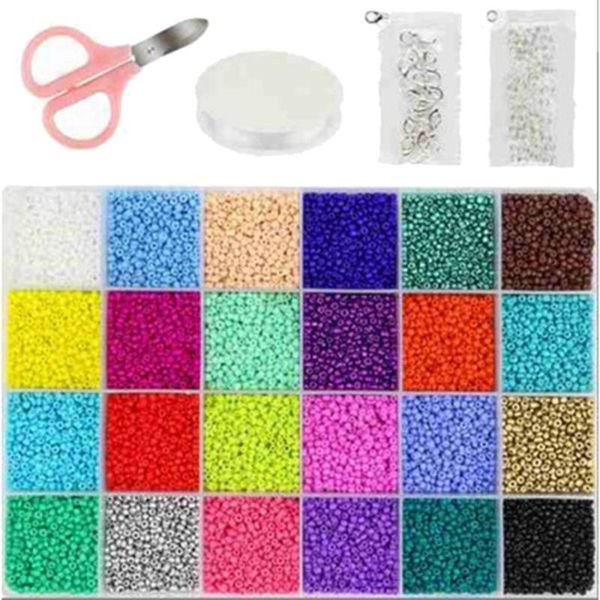 

chopsticks glass seed beads 2mm jewelry 24 kinds of opaque color bracelet necklace diy crafts