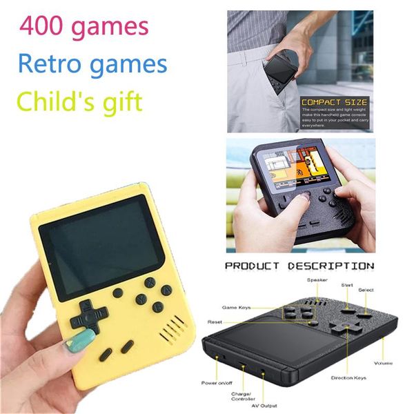 

portable game players original retro mini handheld video console 8-bit 3.0 inch color lcd kids player built-in 400 games