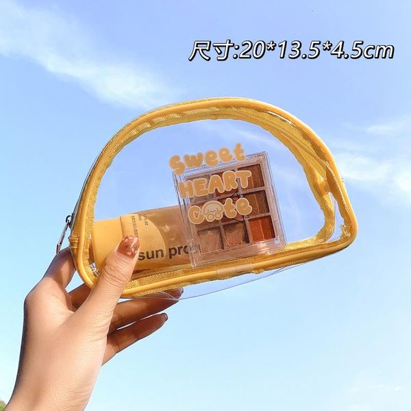 

pencil cases cute transparent pvc case waterproof bag kawaii candy color gift school office supplies stationery large box