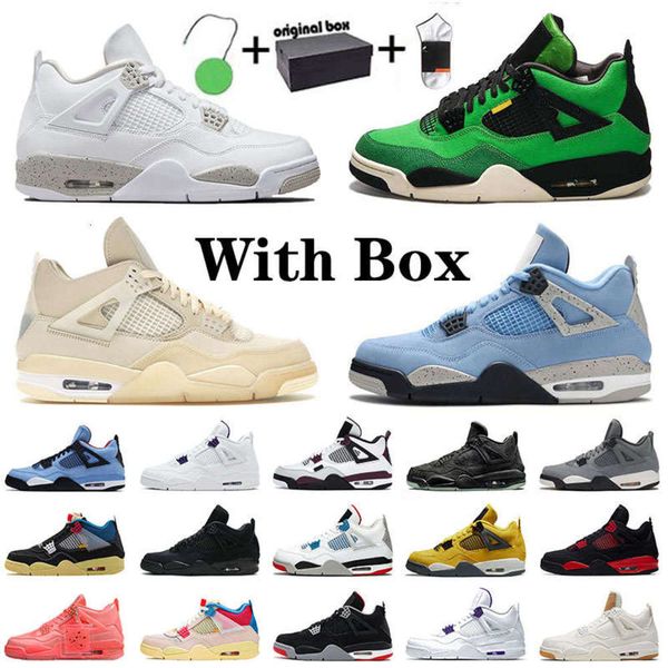 

with box jumpman 4 4s sail mens womens basketball shoes university blue iv cactus jack white black cat manila what the fire red sports