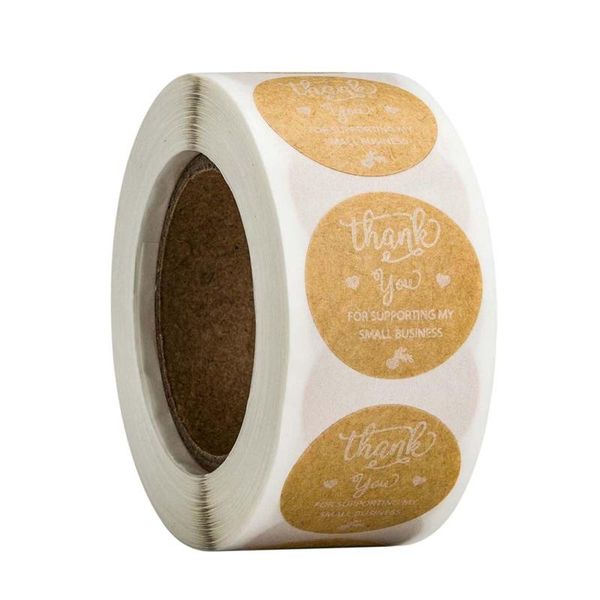 

500pcs thank you for supporting my business kraft stickers seal label scrapbook gift wrap