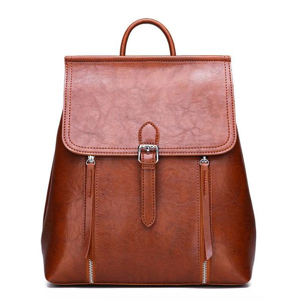 

outdoor bags 209 women's backpack fashion double zipper bag leisure travel leather ita