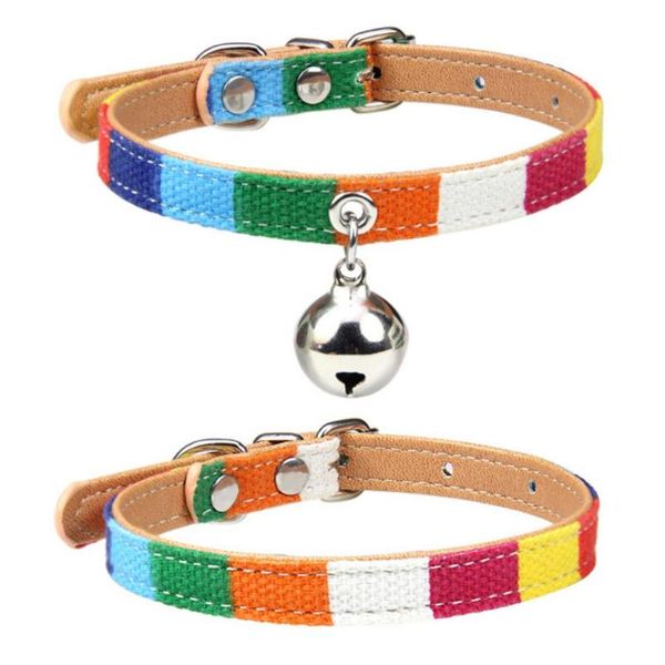 Collari per gatti Guinzagli colorati Collare per cani da compagnia Collana personalizzata per cuccioli di gattini Forniture con fibbia regolabile per cani di piccola taglia