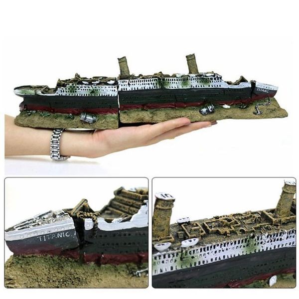 

decorations aquarium decoration fish tank landscaping largeshipwreck ornaments shelter cave aquascape landscape home decor accessories