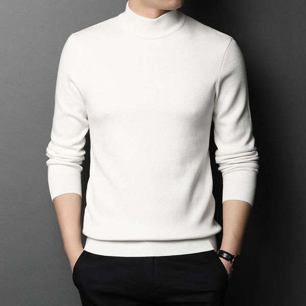 

men's sweaters 2021 autumn and winter sweater men half high collar long sleeve knitted zde1662, White;black