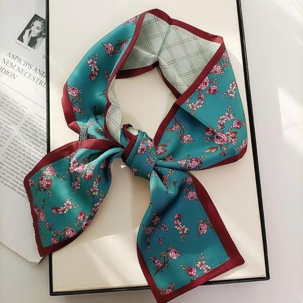 

scarves fashion kerchief silk satin neck scarf for women print hijab scarfs female long shawls and wraps lady, Blue;gray